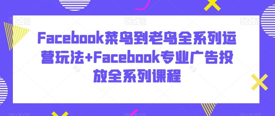 Facebook菜鸟到老鸟全系列运营玩法+Facebook专业广告投放全系列课程-87创业网