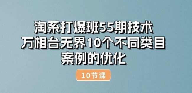 淘系打爆班55期技术：万相台无界10个不同类目案例的优化(10节)-87创业网