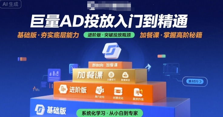 巨量AD投放入门到精通，基础版+进阶版+加餐课-87创业网