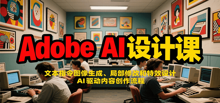 Adobe AI设计课：文本指令图像生成、局部修改和特效设计，AI驱动内容创作流程-87创业网