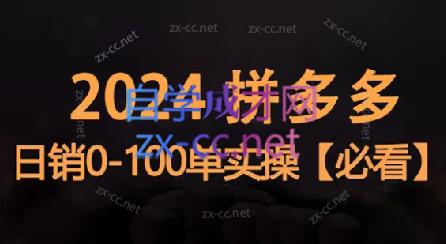 恒哥·2024拼多多日销0-100单实操-87创业网