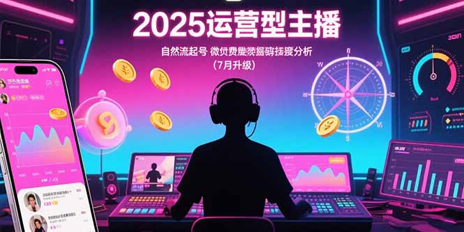 2025运营型主播：自然流起号，微付费投放技巧，罗盘数据深度解析(7月更新-87创业网