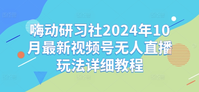 嗨动研习社2024年10月最新视频号无人直播玩法详细教程-87创业网