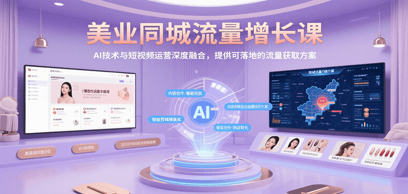 美业同城流量增长课，AI技术与短视频运营深度融合，提供可落地的流量获取方案-87创业网