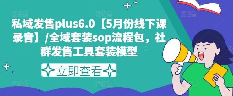 私域发售plus6.0【5月份线下课录音】/全域套装sop流程包，社群发售工具套装模型-87创业网