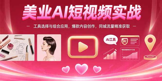 美业AI短视频实战：工具选择与组合应用，爆款内容创作，同城流量精准获取-87创业网