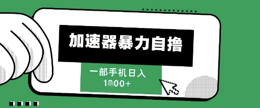 205新风口，加速器暴力自撸，单机日入1k+【揭秘】-87创业网