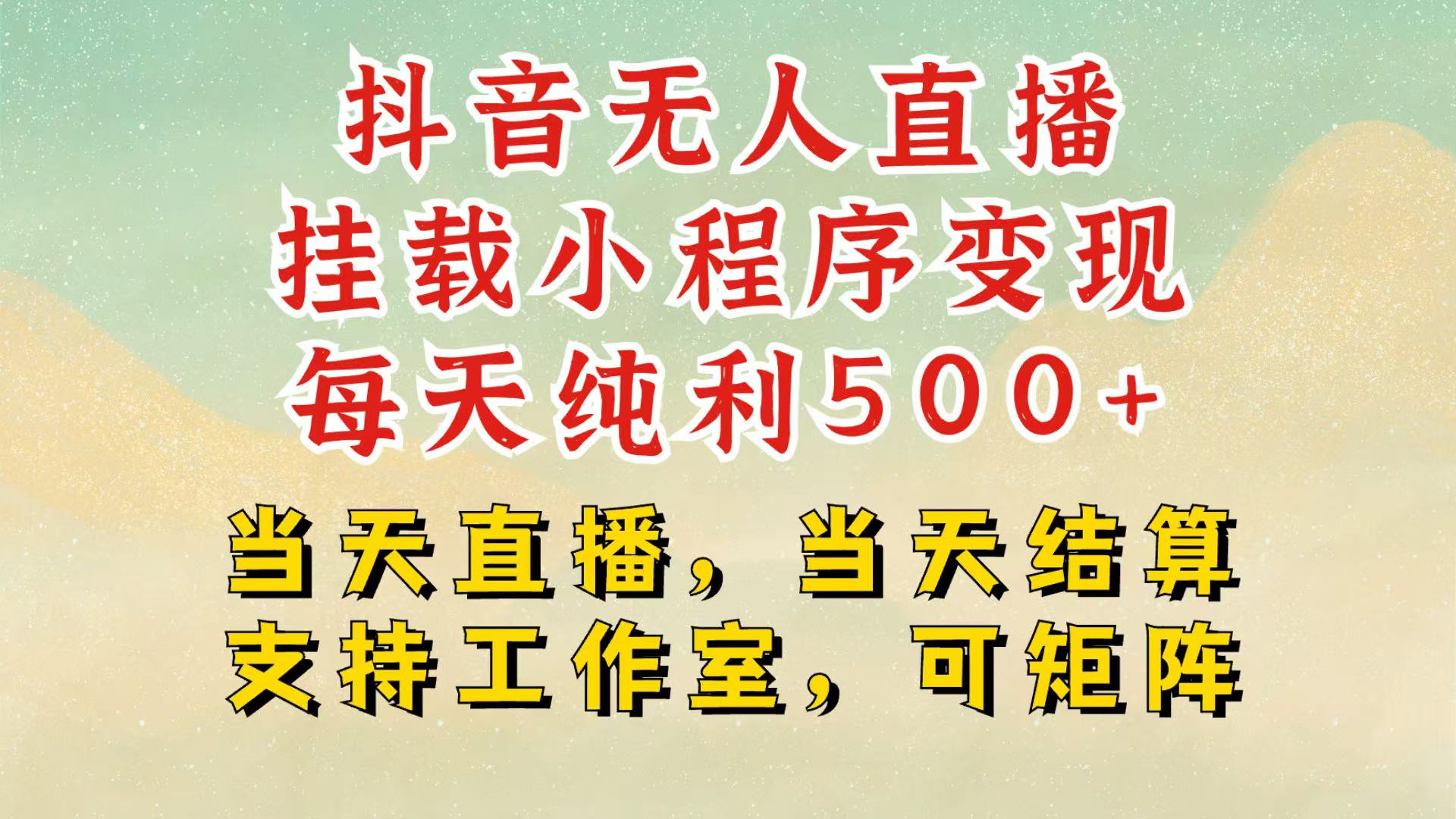 抖音无人挂机项目，轻松日入500+,挂载小程序玩法，不违规不封号，有号的一定挂起来-87创业网