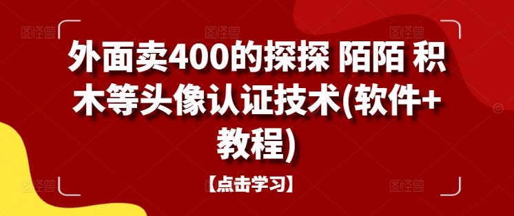 外面卖400的探探 陌陌 积木等头像认证技术(软件+教程)-87创业网