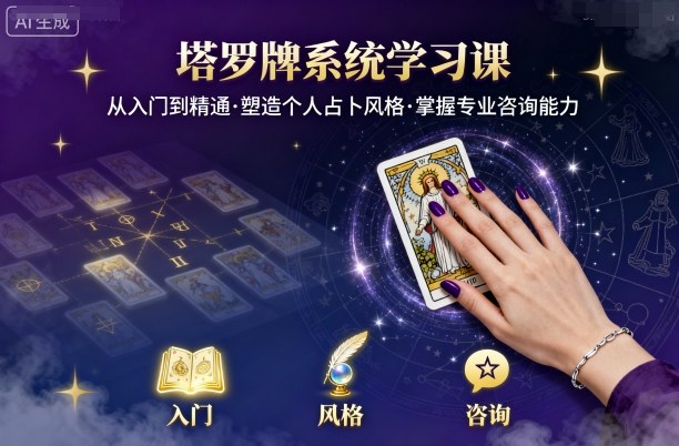 塔罗牌系统学习课，助你从入门到精通，塑造个人占卜风格，掌握专业咨询能力-87创业网