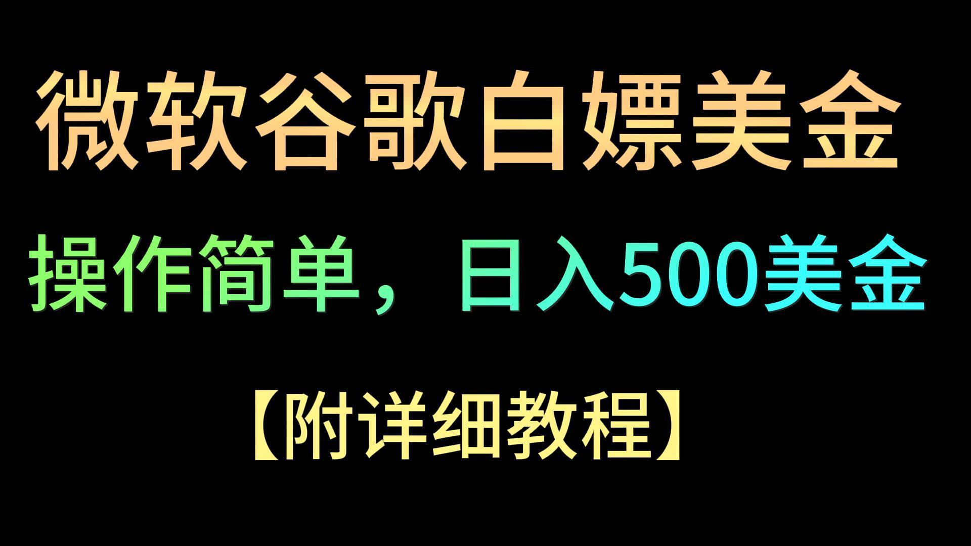 微软谷歌项目3.0，轻松日赚500+美金，操作简单，小白也可轻松入手！-87创业网