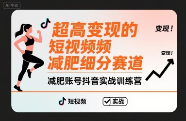 超高变现的短视频减肥细分赛道，减肥账号抖音实战训练营-87创业网