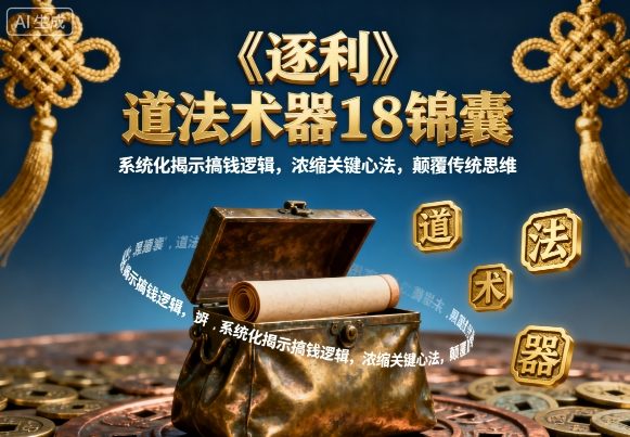 《逐利》道法术器18锦囊，系统化揭示搞钱逻辑，浓缩关键心法，颠覆传统思维-87创业网