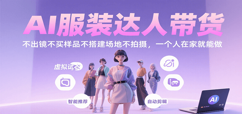AI服装达人带货，不出镜不买样品不搭建场地不拍摄，一个人在家就能做-87创业网