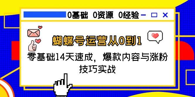 蝴蝶号运营从0到1，零基础14天速成，爆款内容与涨粉技巧实战-87创业网