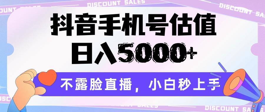 抖音手机号估值，日入5000+，不露脸直播，小白秒上手-87创业网