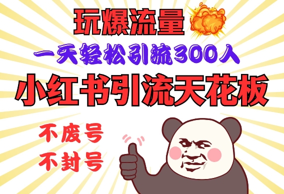 小红书引流天花板，玩爆流量，一天轻松引流300人，安全操作-87创业网