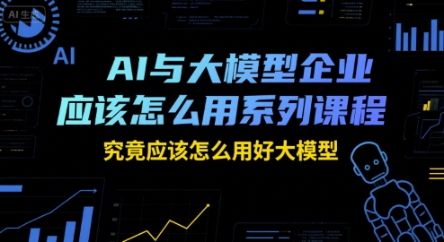 AI与大模型企业应该怎么用系列课程，究竟应该怎么用好大模型-87创业网