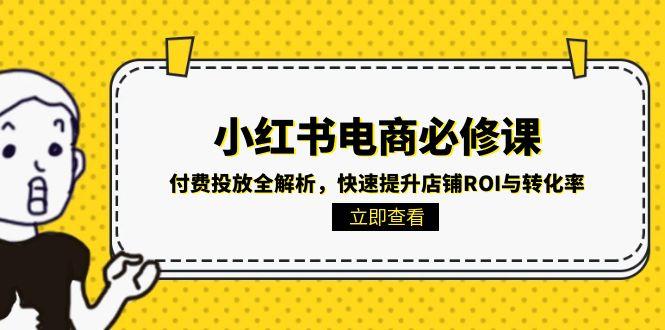 小红书电商必修课：付费投放全解析，快速提升店铺ROI与转化率-87创业网