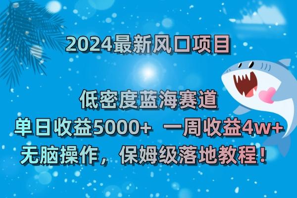 (8545期)2024最新风口项目 低密度蓝海赛道，日收益5000+周收益4w+ 无脑操作，保…-87创业网