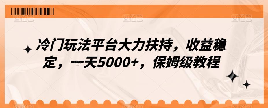 冷门玩法平台大力扶持，收益稳定，一天5000+，保姆级教程（附抖音7天起号法）-87创业网