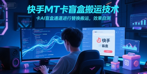 快手MT卡盲盒搬运技术，卡AI盲盒通道进行替换搬运，效果自测-87创业网