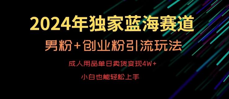 2024年独家蓝海赛道，成人用品单日卖货变现4W+，男粉+创业粉引流玩法，不愁搞不到流量【揭秘】-87创业网