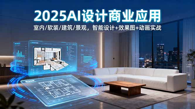 2025AI设计商业应用：室内/软装/建筑/景观，智能设计+效果图+动画实战-87创业网
