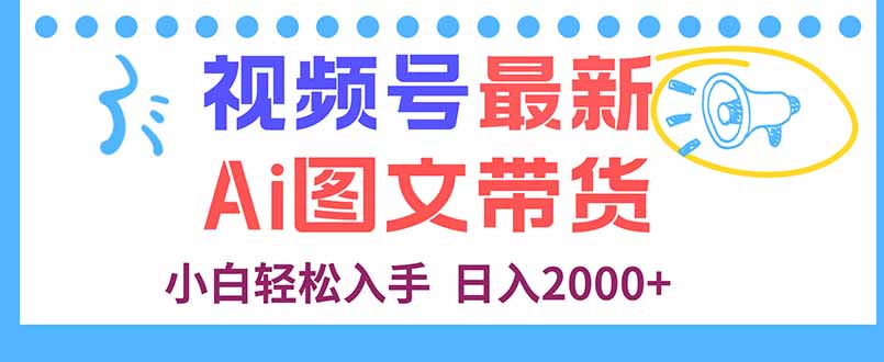 视频号最新AI图文带货，每天几分钟，小白轻松入手，日入2000+-87创业网