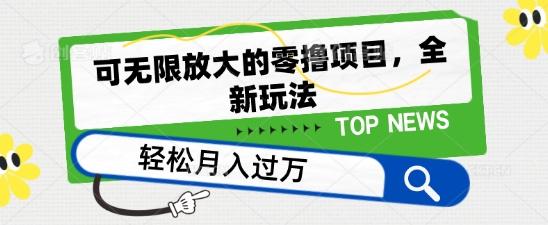 可无限放大的零撸项目，全新玩法，一天单机撸个50+没问题【揭秘】-87创业网