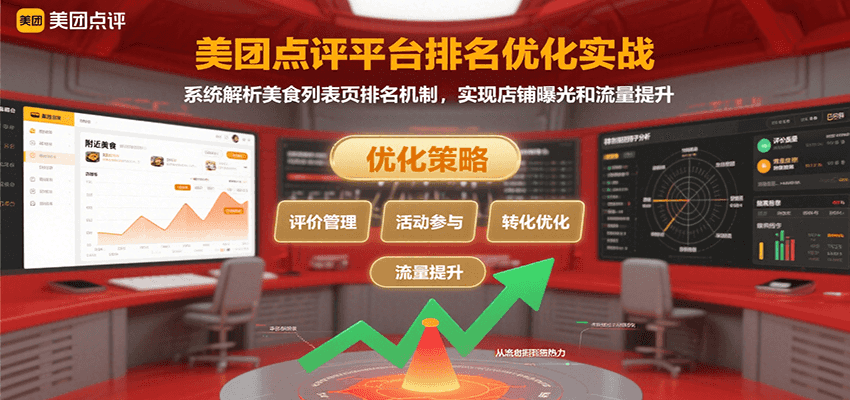 美团点评平台排名优化实战，系统解析美食列表页排名机制，实现店铺曝光和流量提升-87创业网