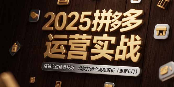 2025拼多多运营实战：店铺定位选品技巧，爆款打造全流程解析(更新6月-87创业网