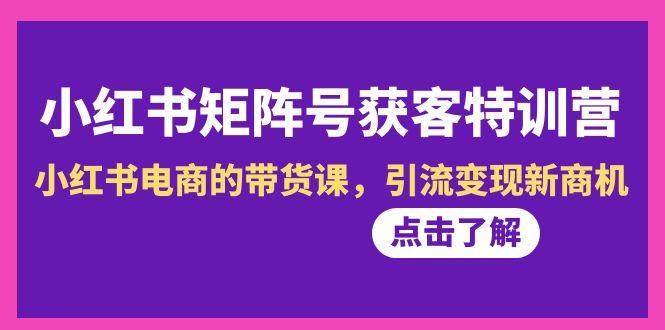 小红书-矩阵号获客特训营-第10期，小红书电商的带货课，引流变现新商机-87创业网