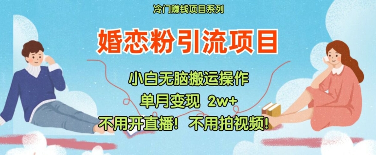 小红书婚恋粉引流，不用开直播，不用拍视频，不用做交付【揭秘】-87创业网