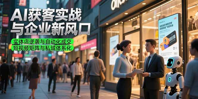 AI获客实战与企业新风口，实体店逆袭与自动化成交 短视频矩阵与私域体系化-87创业网