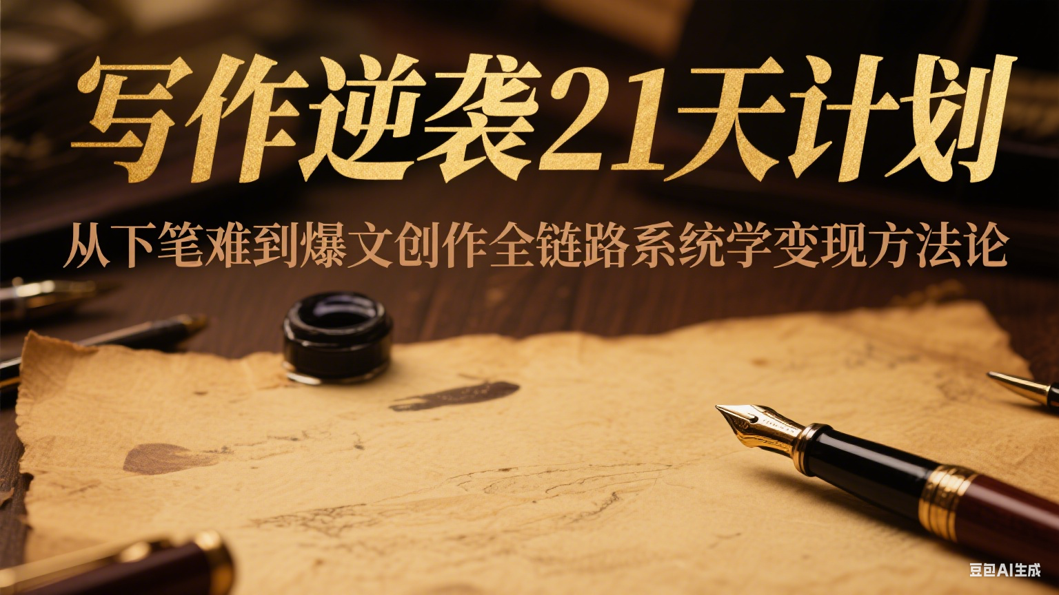 写作逆袭21天计划：从下笔难到爆文创作全链路系统学变现方法论-87创业网