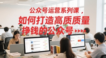 公众号运营系列课，如何打造高质量挣钱的公众号-87创业网