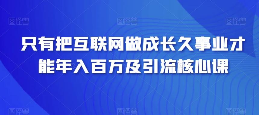 只有把互联网做成长久事业才能年入百万及引流核心课-87创业网