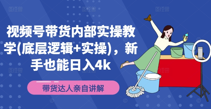 视频号带货内部实操教学(底层逻辑+实操)，新手也能日入4k-87创业网