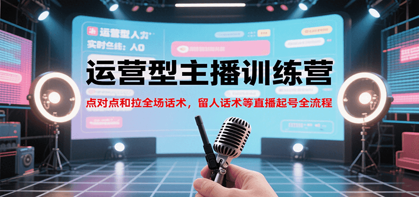 运营型主播训练营，点对点和拉全场话术，留人话术等直播起号全流程(更新8月)-87创业网