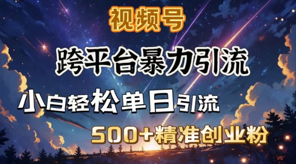 跨平台暴力引流，私域完美闭环，日引500+精准创业粉-87创业网