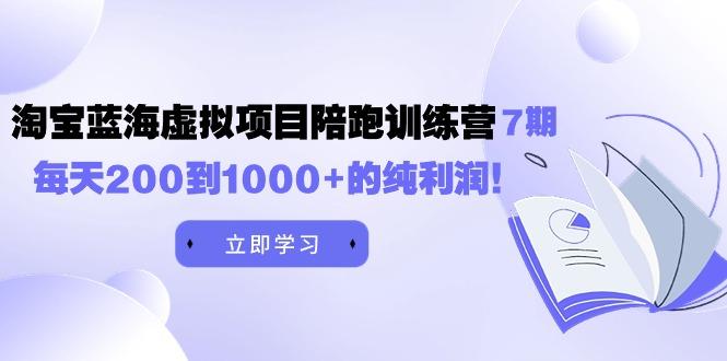 (9541期)黄岛主《淘宝蓝海虚拟项目陪跑训练营7期》每天200到1000+的纯利润-87创业网