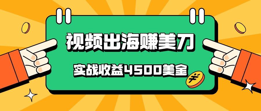 国内爆款视频出海赚美刀，实战收益4500美金，批量无脑搬运，无需经验直接上手-87创业网