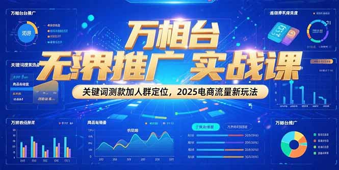 万相台无界推广实战课，关键词测款加人群定位，2025电商流量新玩法-87创业网
