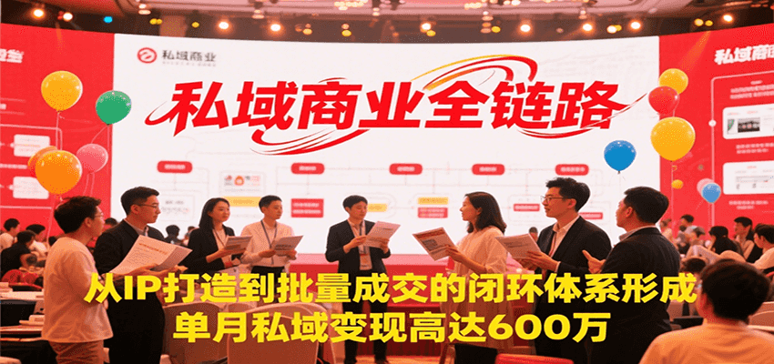 私域商业全链路，从IP打造到批量成交的闭环体系形成，单月私域变现600万-87创业网