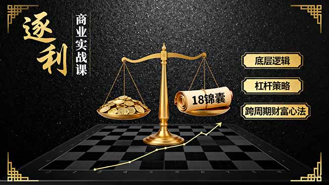 《逐 利》商业实战课，底层逻辑、杠杆策略、18锦囊，跨周期财富心法-87创业网