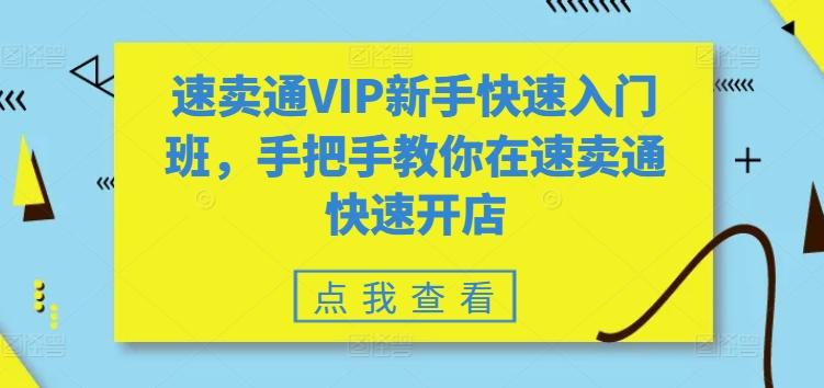 速卖通VIP新手快速入门班，手把手教你在速卖通快速开店-87创业网