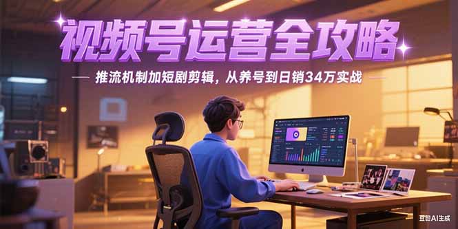 2025视频号运营全攻略，推流机制加短剧剪辑，从养号到日销34万实战-87创业网