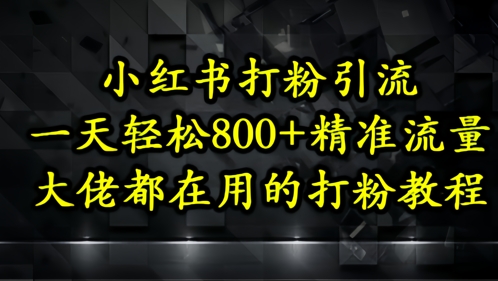 小红书打粉引流，一天轻松500+精准流量，大佬都在用的打粉教程-87创业网