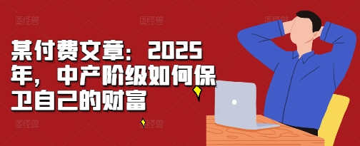 某付费文章：2025年，中产阶级如何保卫自己的财富-87创业网